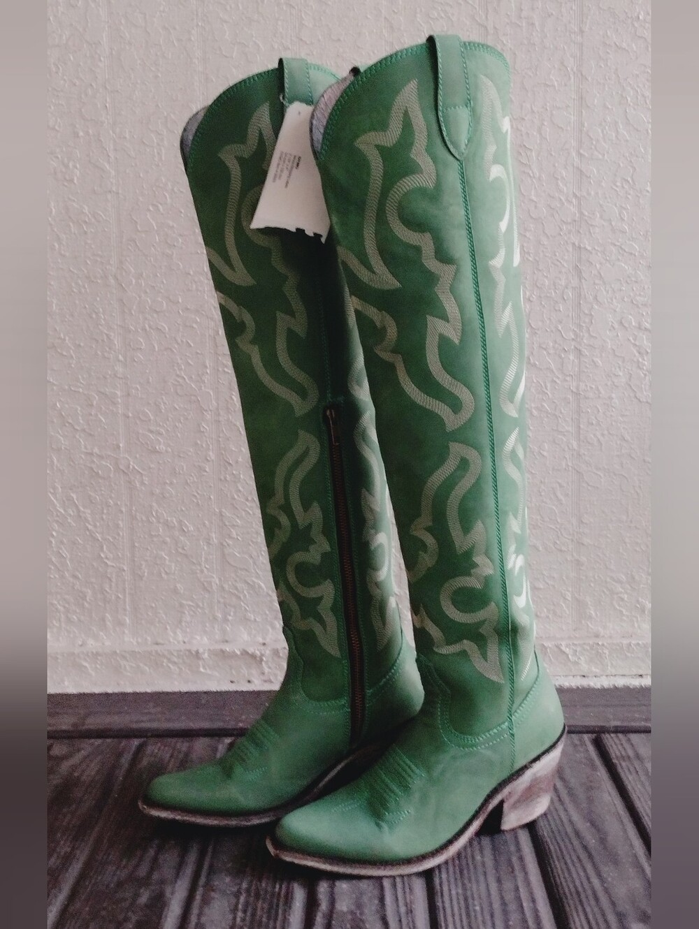 Liberty Black Allyssa Vegas Green Over the Knee Western Cowboy Boots - Picture 3 of 13